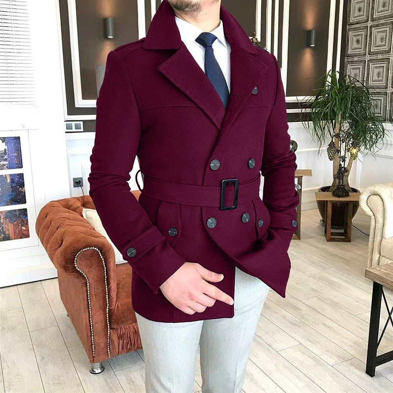 jiaabc New Men's Double Breasted Woolen Coat Winter Trench Coat Long Male's Overcoat High Quality Man Wool Jackets Outdoor Windbreaker