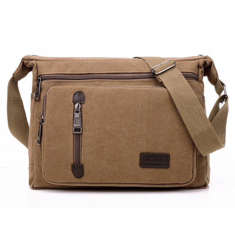 jiaabc Canvas Shoulder Bag Bottle Men Women Casual Simple Fashion Retro Multi Layered