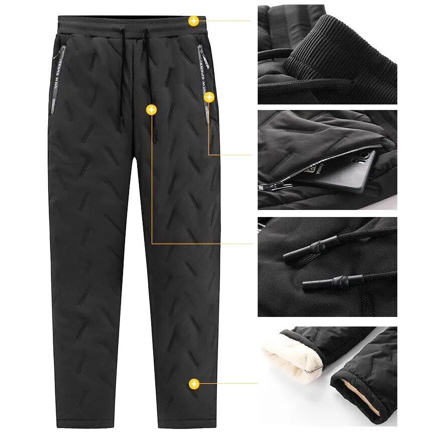 jiaabc Men Winter Warm Lambswool Thicken Sweatpants Men Outdoors Leisure Windproof Jogging Pants Brand High Quality Trousers Men