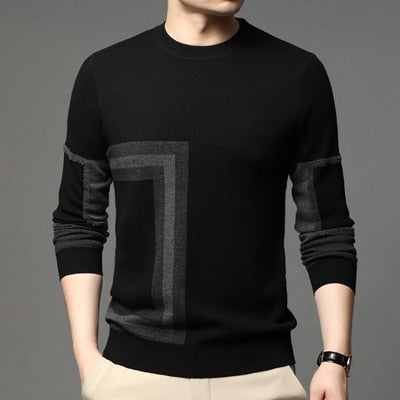 jiaabc  Autumn  Mens Pullover Sweater Winter Men Casual O-Neck Business Sweater Coats Men's Slim Fit Knitted Pullovers Clothing