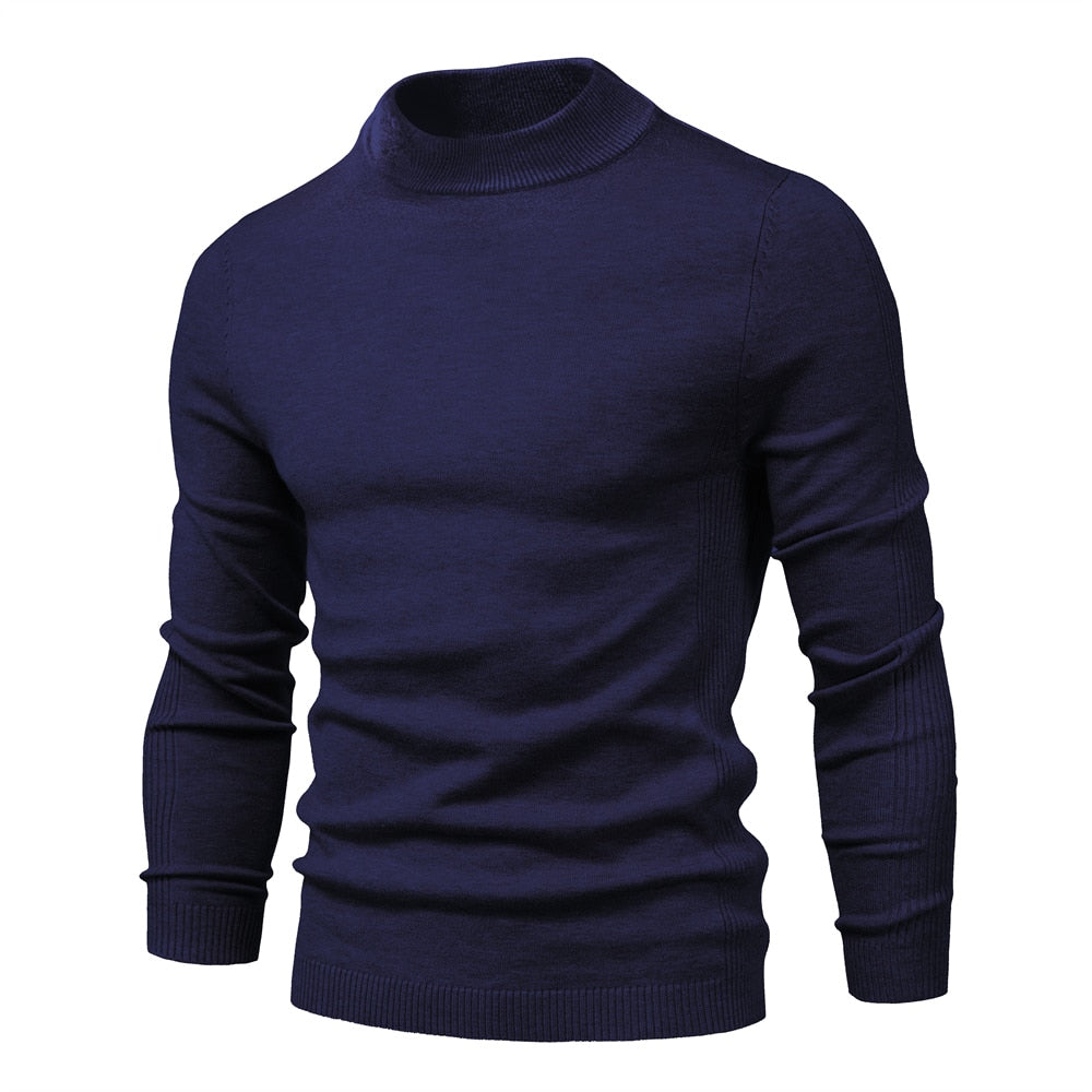 New Winter Turtleneck Thick Mens Sweaters Casual Turtle Neck Solid Color Quality Warm Slim Turtleneck Sweaters Pullover Men