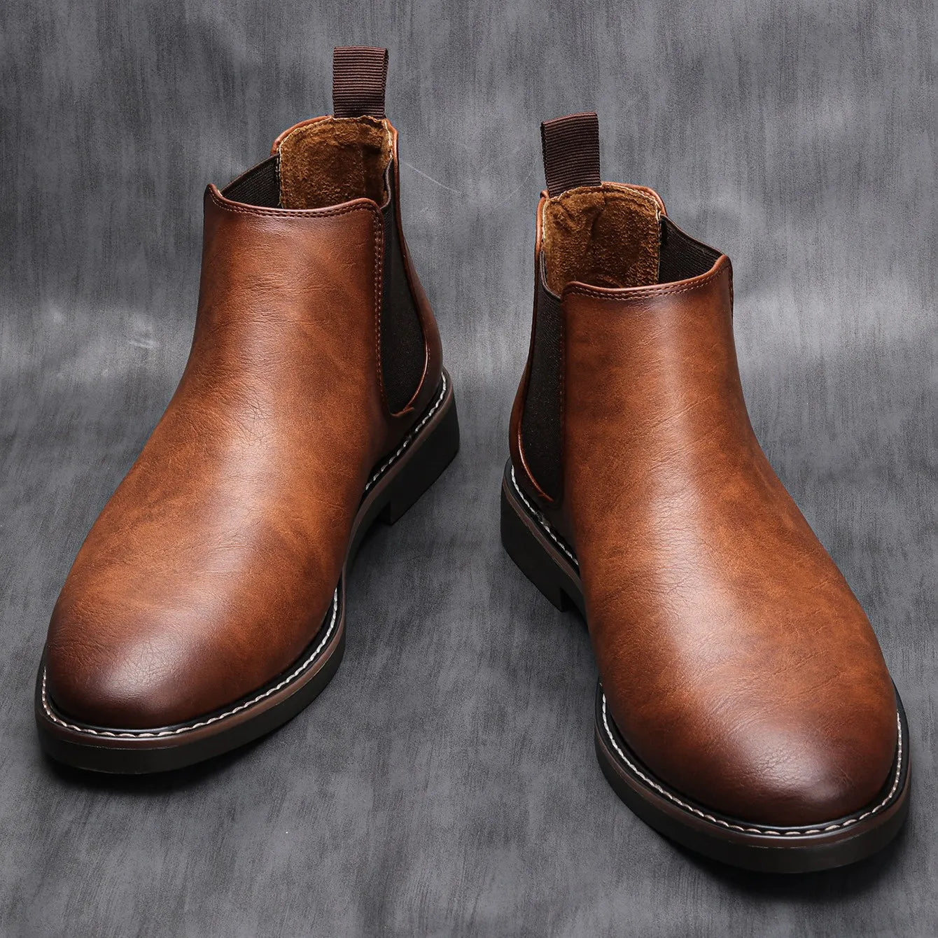 jiaabc 40~46 Men Chelsea Boots Brand Retro Comfortable Fashion Men Boots