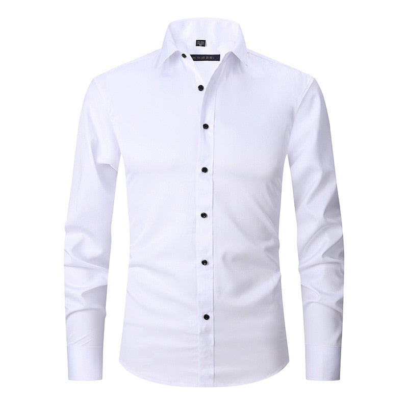 jiaabc Spring Men's Social Shirt Slim Business Dress Shirts Male Long Sleeve Casual Formal Elegant Shirt Blouses Tops Man Brand Clothes