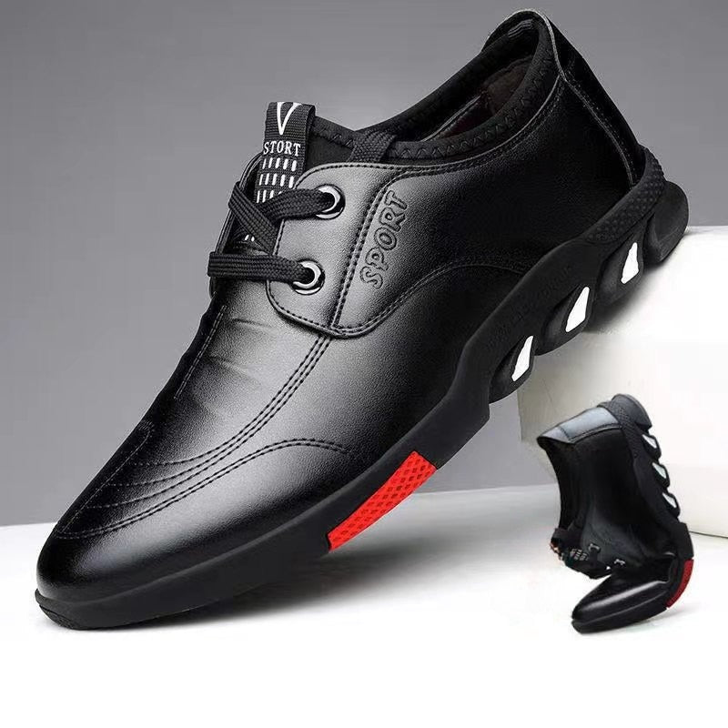 jiaabc Dropshipping Men's Casual Leather Shoes Spring Men's Shoes Silp on Work Shoes Male Soft Non-slip Loafers Summer Flat Shoes 2023