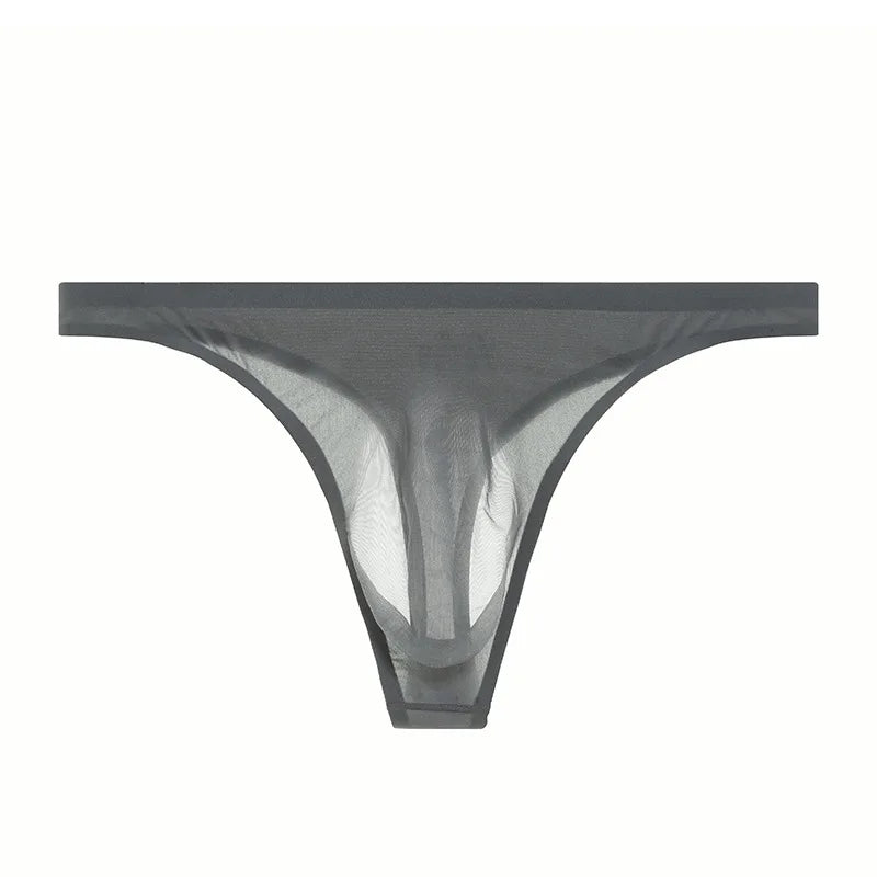 Seamless Transparent Panties Ice Silk Ultra-thin Sexy Penis Pouch Men Underwear G-Strings & Thongs Male Bikini T-Back Underpants