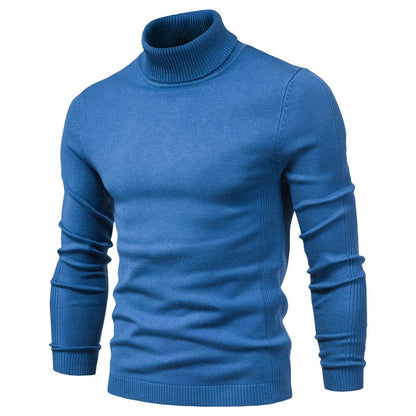 New Winter Turtleneck Thick Mens Sweaters Casual Turtle Neck Solid Color Quality Warm Slim Turtleneck Sweaters Pullover Men