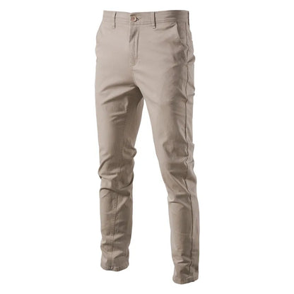 jiaabc Casual Cotton Men Trousers Solid Color Slim Fit Men's Pants New Spring Autumn High Quality Classic Business Pants Men