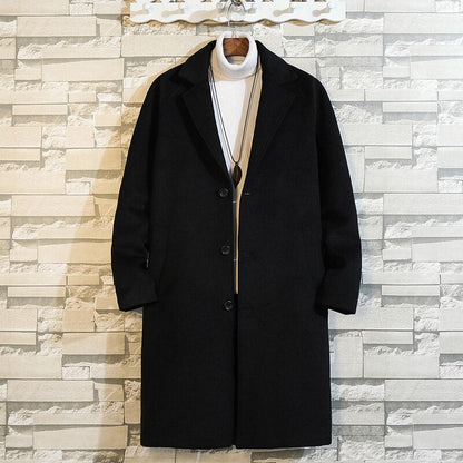 Legible Men's Winter Jacket Casual Loose Wool Coat Man Autumn Winter Solid Long Coats for Men