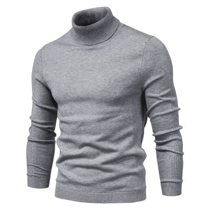 New Winter Turtleneck Thick Mens Sweaters Casual Turtle Neck Solid Color Quality Warm Slim Turtleneck Sweaters Pullover Men