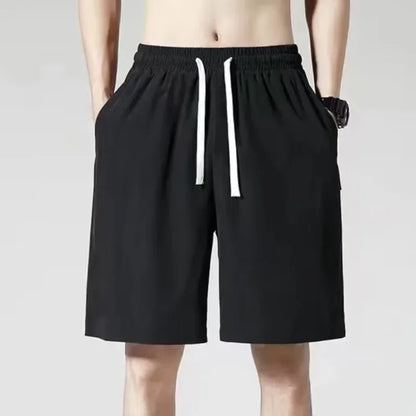 jiaabc Spring Summer Split Pants for Men's Slim Outdoor Sports Running Loose Oversized Outerwear Shorts with Ice Silk Sports Shorts