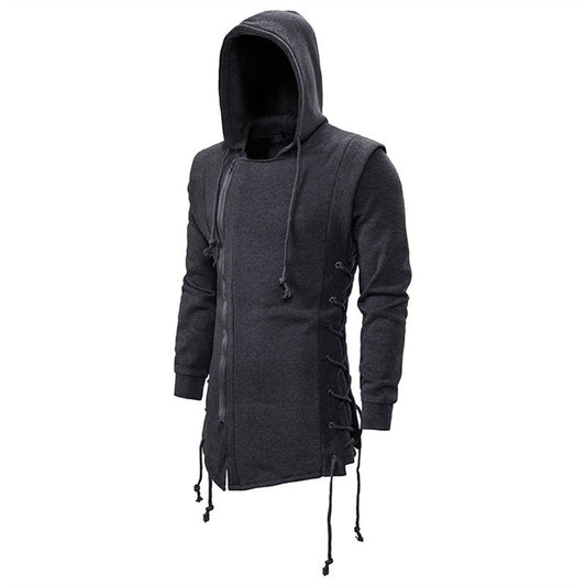 jiaabc Autumn New Men Hoodies Sweatshirts Casual Solid Long Sleeve Hoodie Men Slim Fit Dark Hooded Loose Jacket Coats