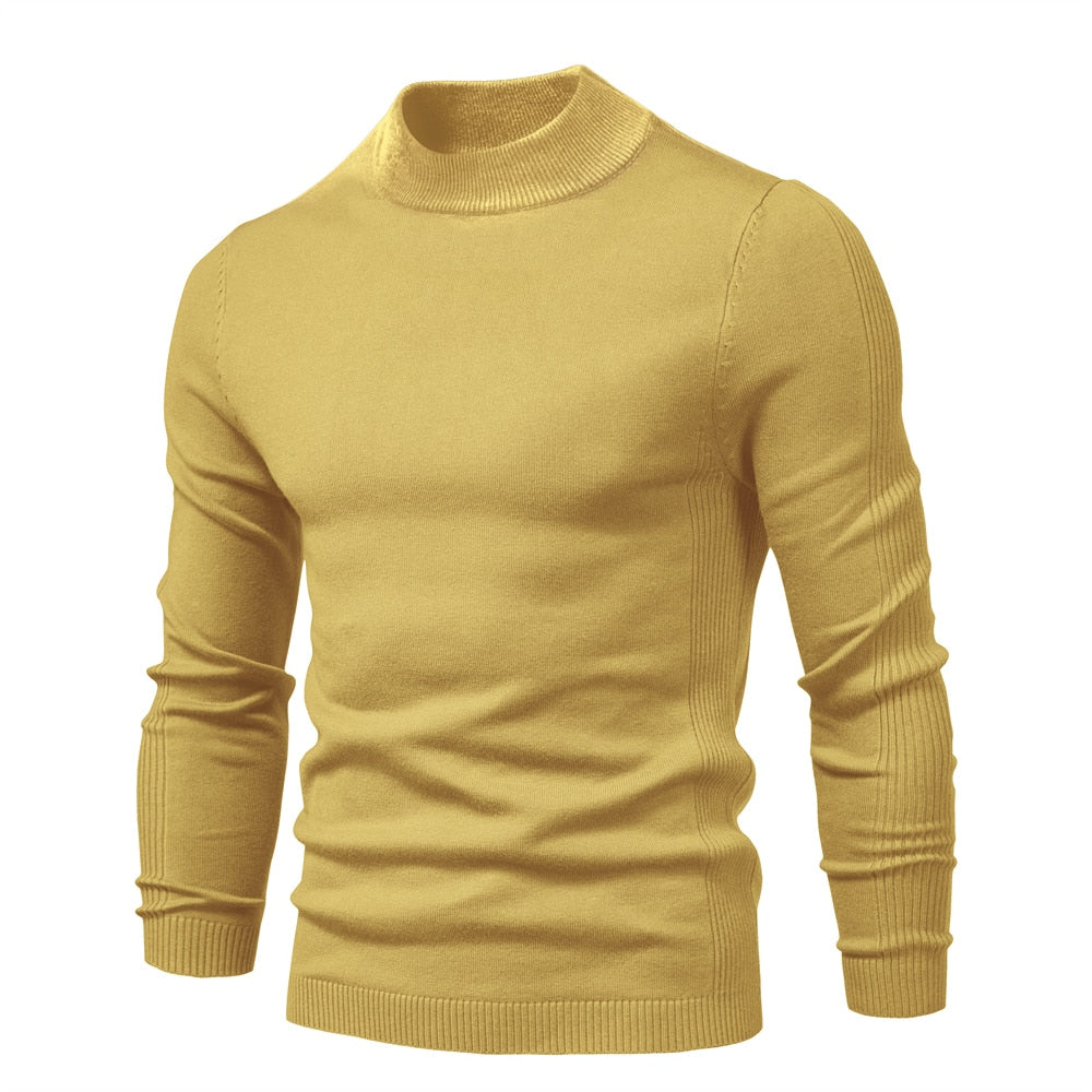 New Winter Turtleneck Thick Mens Sweaters Casual Turtle Neck Solid Color Quality Warm Slim Turtleneck Sweaters Pullover Men