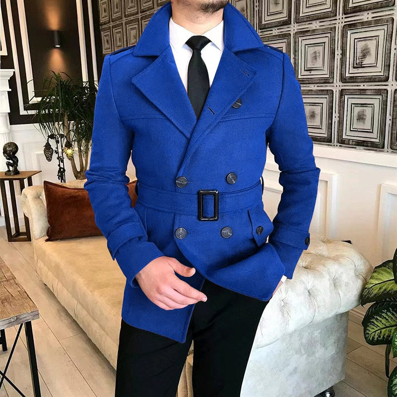 jiaabc New Men's Double Breasted Woolen Coat Winter Trench Coat Long Male's Overcoat High Quality Man Wool Jackets Outdoor Windbreaker