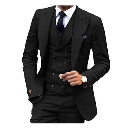 Men‘s Suits 3 Pieces Green Wool Tweed Herringbone Business Retro Classic PatternTuxedos for Wedding Blazer Pants Vest