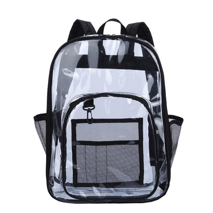 jiaabc Transparent PVC Set Bag Waterproof Backpack Unisex Large Capacity Backpack Solid Clear Backpack Couple Fashion Bagback Designer