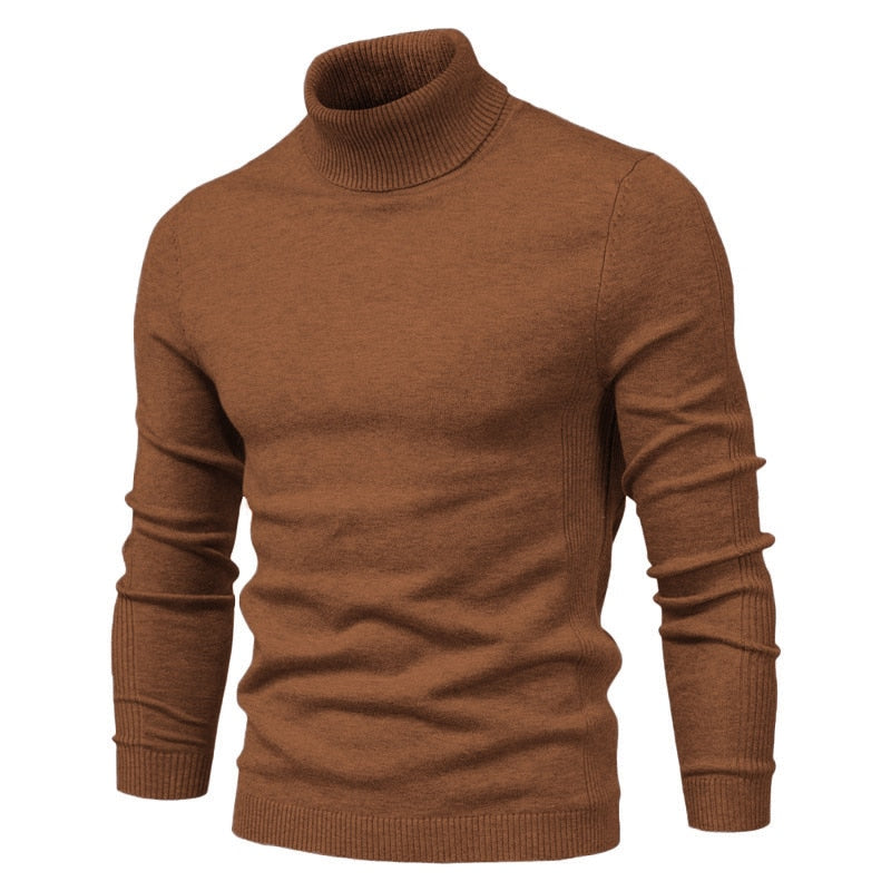 New Winter Turtleneck Thick Mens Sweaters Casual Turtle Neck Solid Color Quality Warm Slim Turtleneck Sweaters Pullover Men