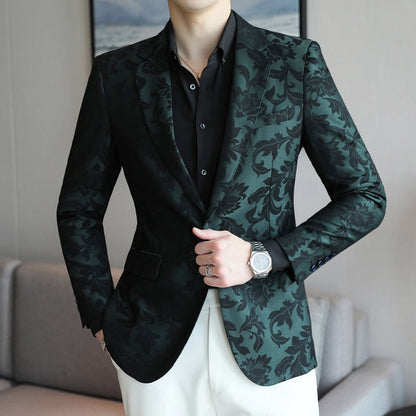 High Quality Luxury Print Blazer Jacket Men Plus Size Slim Fit Mens Casual Suits Jackets Long Sleeve Party/Prom Tuxedo Blazer