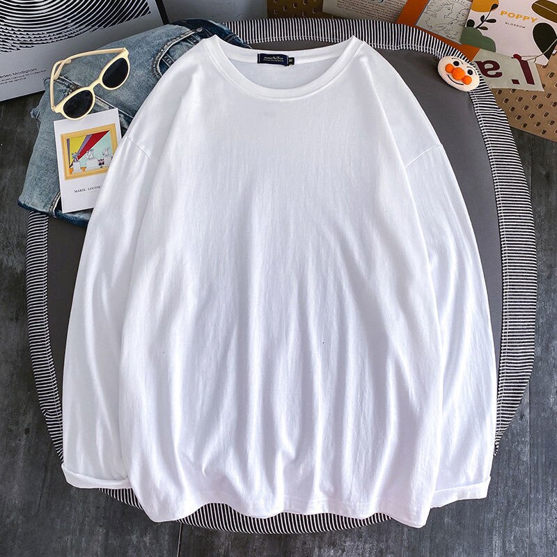 10 Solid Color Women Long Sleeve T shirts Korean Women's Long Sleeve Tees Oversized Woman Casual t-shirt Tops