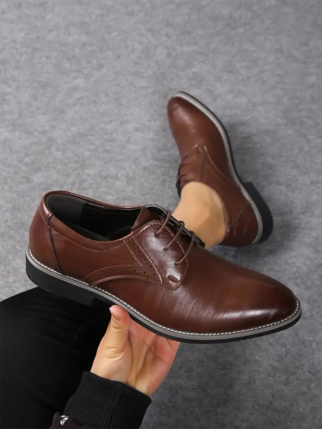 jiaabc A pair of men's fashionable and versatile formal shoes, leather shoes