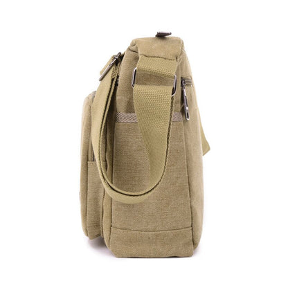 jiaabc Canvas Shoulder Bag Bottle Men Women Casual Simple Fashion Retro Multi Layered