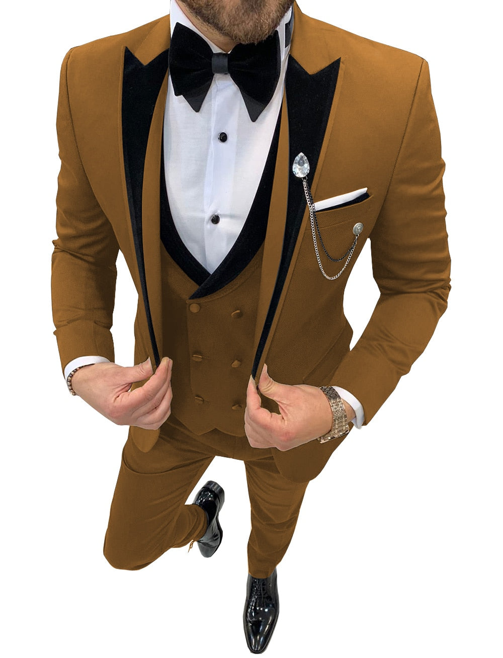 jiaabc Slim Fit Mens suits for Wedding 3 Pieces Male Suit Jacket Casual Office Business Formal Groom Tuxedo (Blazer+Vest+Pants)