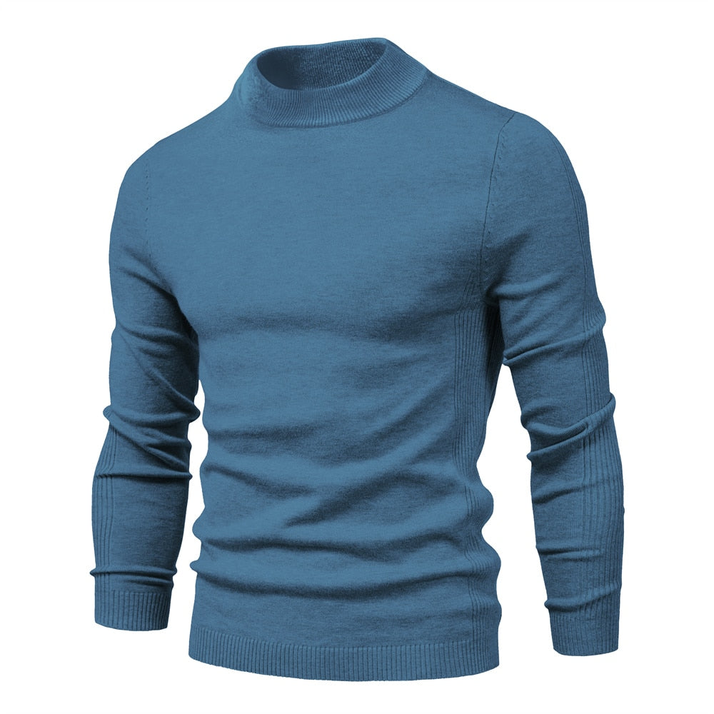 New Winter Turtleneck Thick Mens Sweaters Casual Turtle Neck Solid Color Quality Warm Slim Turtleneck Sweaters Pullover Men