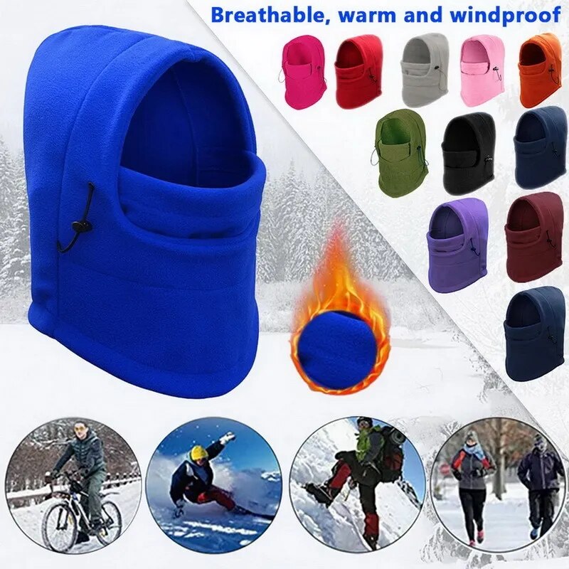 jiaabc New Fashion Warm Cap Winter Men Women Hats Waterproof Thermal Fleece Balaclava Hat Hooded Neck Warmer Hiking Scarves Hats