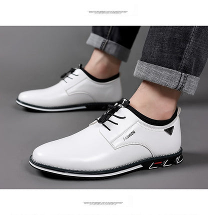 jiaabc Men Casual Shoes Fashion Business Men Shoes Comfort Slip on Male Loafers Platform Leather Work Shoes Big Size 50 Chaussure Homme