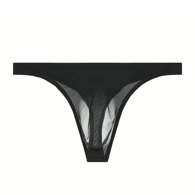 Seamless Transparent Panties Ice Silk Ultra-thin Sexy Penis Pouch Men Underwear G-Strings & Thongs Male Bikini T-Back Underpants