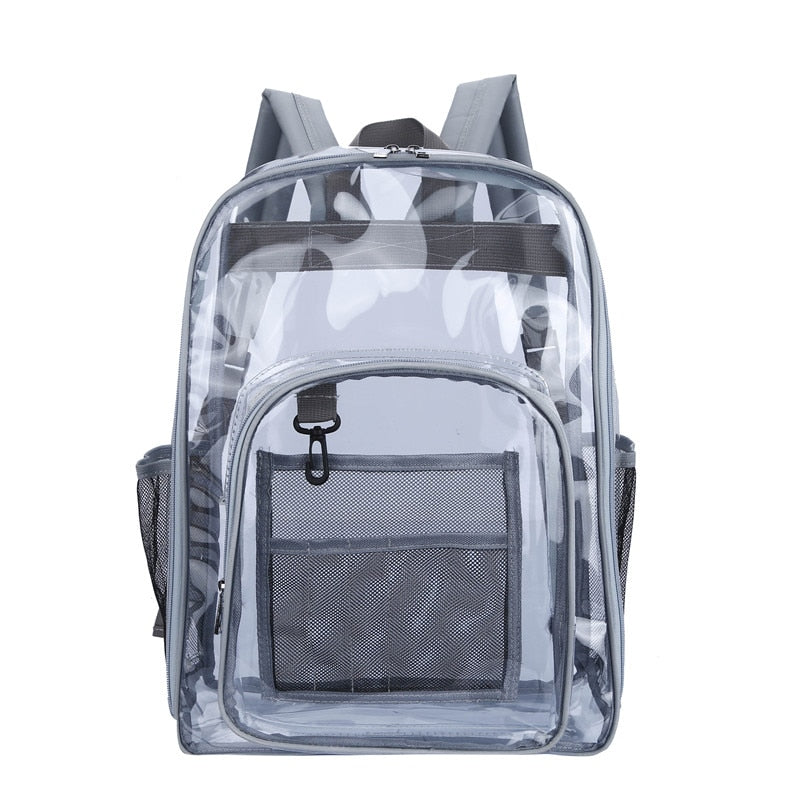 jiaabc Transparent PVC Set Bag Waterproof Backpack Unisex Large Capacity Backpack Solid Clear Backpack Couple Fashion Bagback Designer