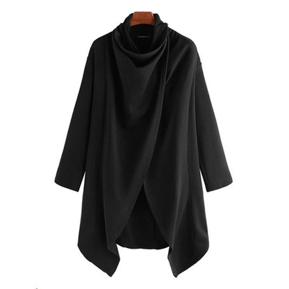 jiaabc Coldproof Autumn Winter Relaxed Fit High Collar Cloak Coat for Trip