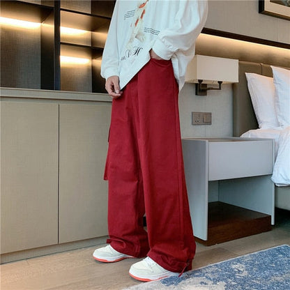 jiaabc Pants Men Retro Japanese European Stylish Hip Hop Cargo Trousers Pantalones Fashion High Street Casual Baggy Students Unisex Ins