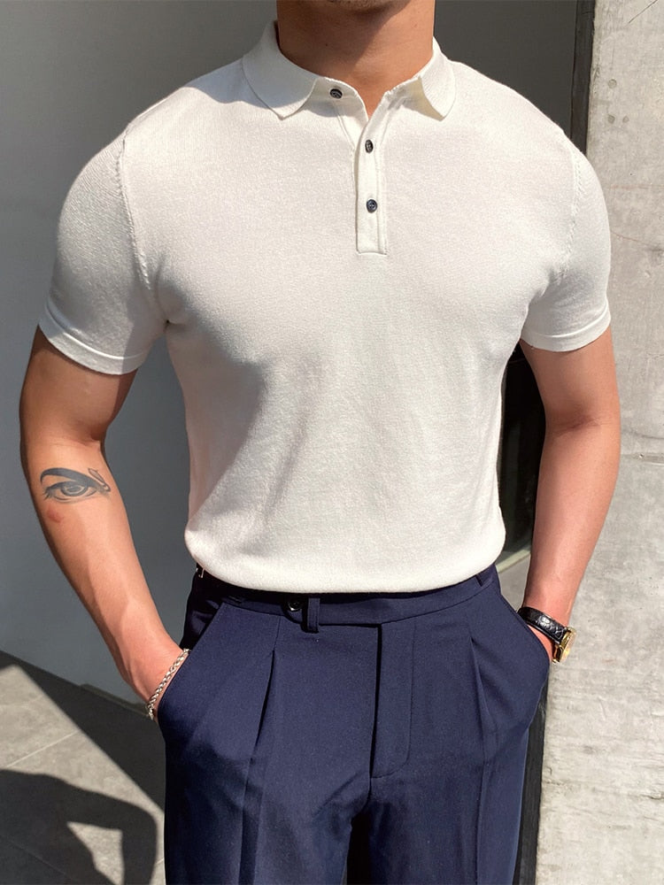 jiaabc Summer Men Fashion Polo Shirts Short Sleeve Turn-down Collar Patchwork Casual Polos Mens Clothing Male Tops Pullover Streetwear