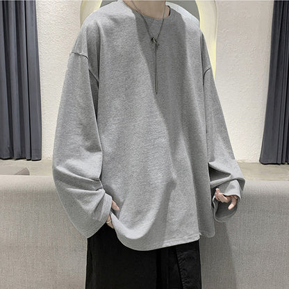 100% Cotton Oversize  Men's Women T-shirt Man Long sleeves Pure Color Men t shirt T-shirts For Male Female Tops