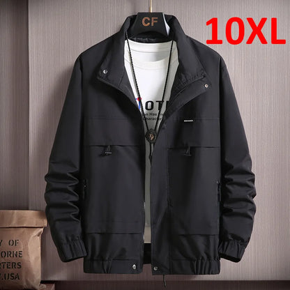 jiaabc Plus Size 10XL Jacket Men Autumn Fashion Casual Black Jackets Coats Male Big Size 10XL Outerwear