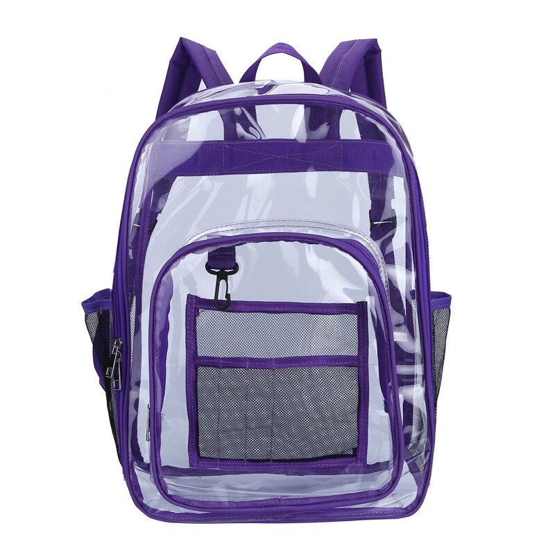 jiaabc Transparent PVC Set Bag Waterproof Backpack Unisex Large Capacity Backpack Solid Clear Backpack Couple Fashion Bagback Designer