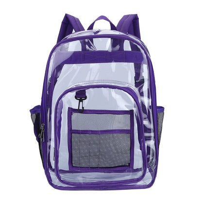 jiaabc Transparent PVC Set Bag Waterproof Backpack Unisex Large Capacity Backpack Solid Clear Backpack Couple Fashion Bagback Designer