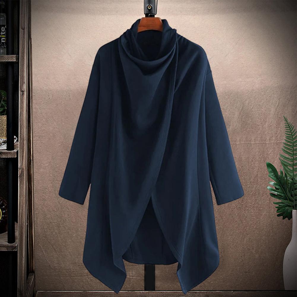 jiaabc Coldproof Autumn Winter Relaxed Fit High Collar Cloak Coat for Trip