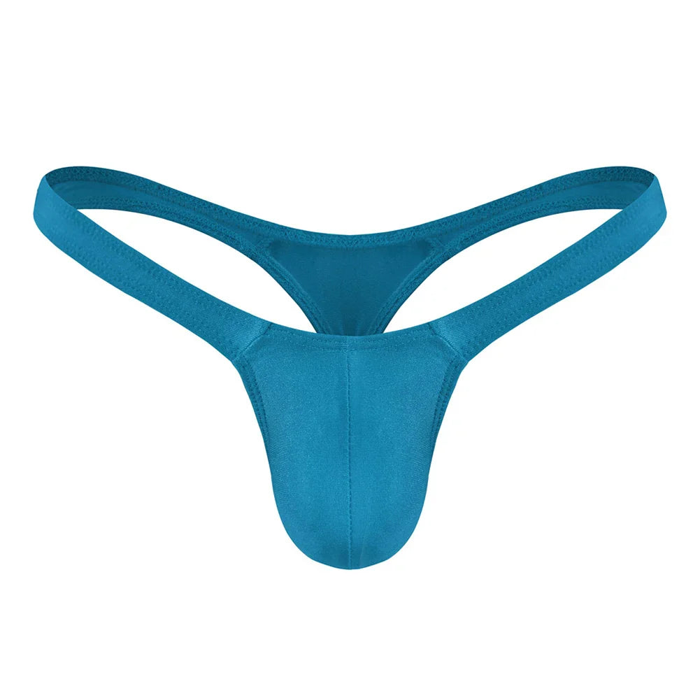 Sexy Solid Color Thongs Low-Rise Simple T-Back Thong Bluge Pouch Briefs G-String Bikini Underwear Pump Man Thong For Men