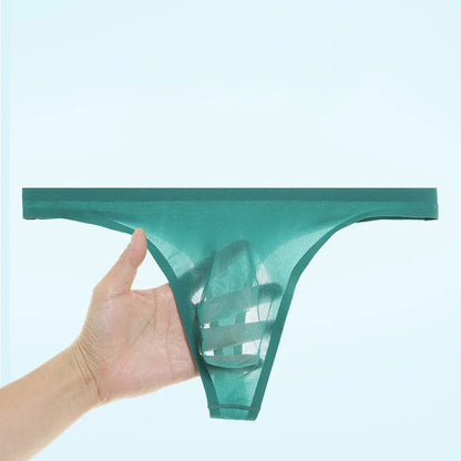 Seamless Transparent Panties Ice Silk Ultra-thin Sexy Penis Pouch Men Underwear G-Strings & Thongs Male Bikini T-Back Underpants