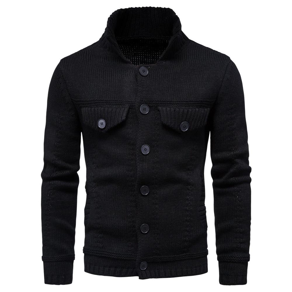 Men's Knitted Sweater Jacket Warm and Thicker In Winter Long Sleeve Cardigan Wool Men's Lapel Workwear Cardigan Outer Sweater