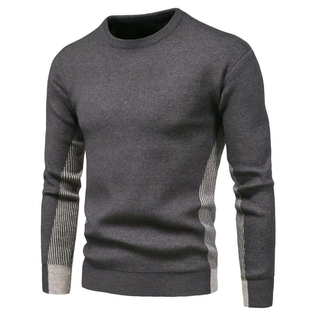 jiaabc Autumn New Foreign Trade Men's Knitwear Round Neck Colored Solid Sweater Underlay