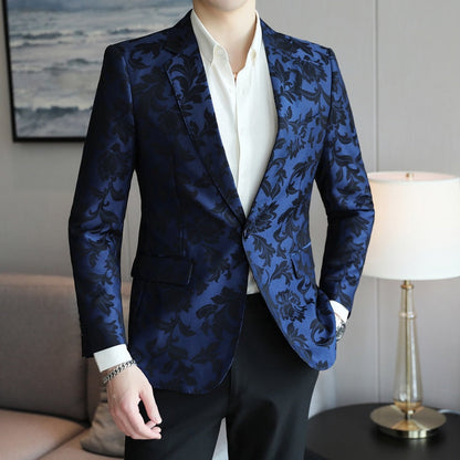 High Quality Luxury Print Blazer Jacket Men Plus Size Slim Fit Mens Casual Suits Jackets Long Sleeve Party/Prom Tuxedo Blazer