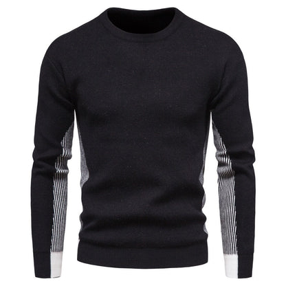 jiaabc Autumn New Foreign Trade Men's Knitwear Round Neck Colored Solid Sweater Underlay