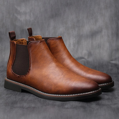 jiaabc 40~46 Men Chelsea Boots Brand Retro Comfortable Fashion Men Boots