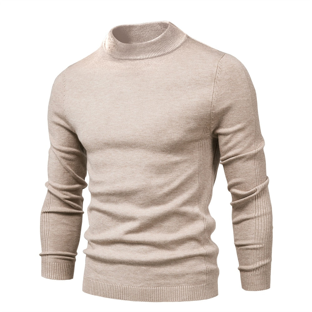 New Winter Turtleneck Thick Mens Sweaters Casual Turtle Neck Solid Color Quality Warm Slim Turtleneck Sweaters Pullover Men