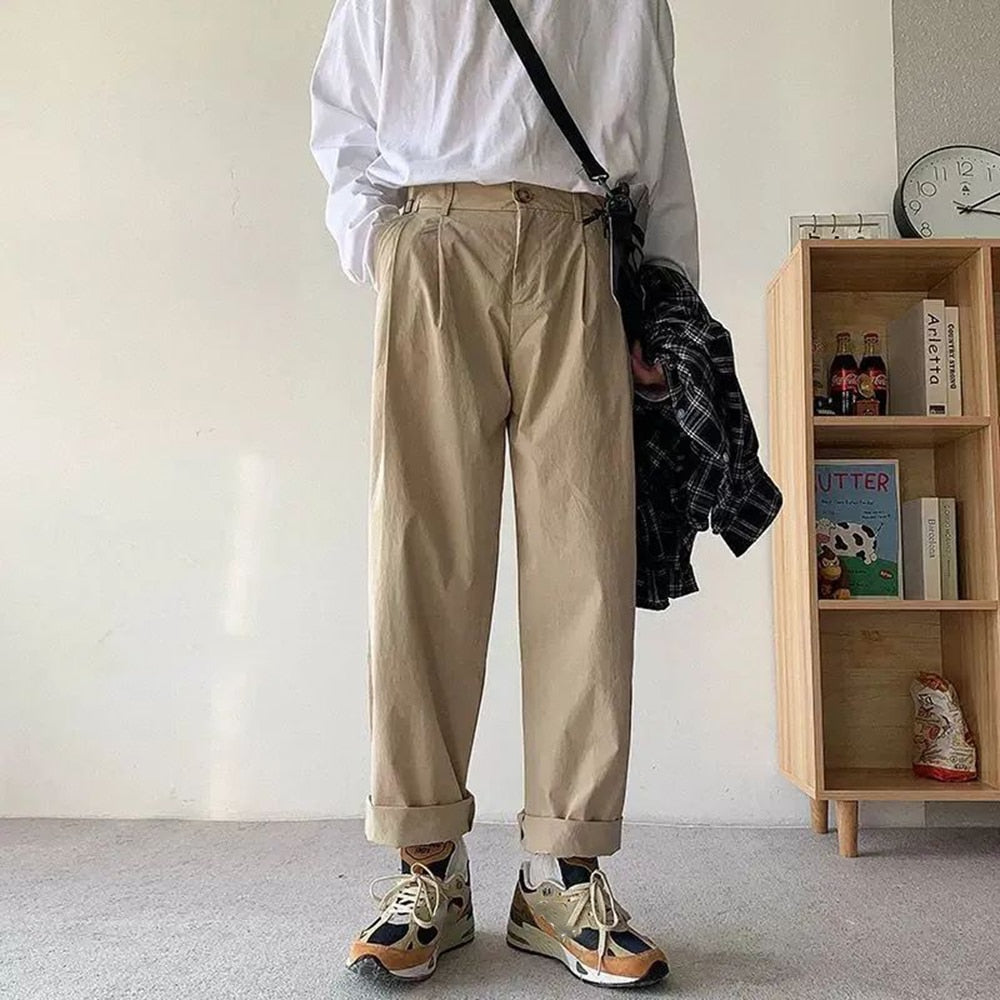 jiaabc Fashion Straight Loose Baggy Trousers Men Casual Streetwear Cargo Pants Wide Leg Oversize Hip Hop Street Harajuku Vintage