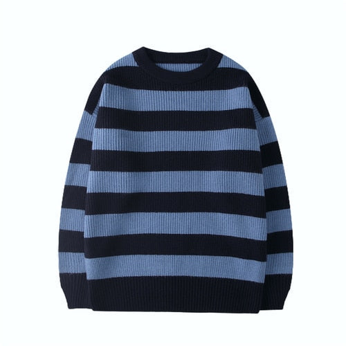 jiaabc Striped Men Sweaters Autumn Men's Pullovers Harajuku Streetwear Tate Landon Sweater Green Striped Sweater Women