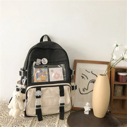 Schoolbag Waterproof Women Backpack Teenager Girl Kawaii BookBag Laptop Rucksack Cute Student School Bag Mochila Female Bagpack