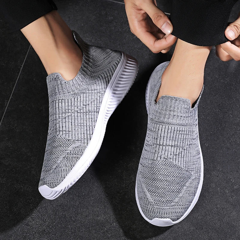 jiaabc Mesh Men Shoes Breathable Sneakers Men Fashion Casual Walking Running Shoes Slip on Lightweight Mens Loafers Zapatillas Hombre